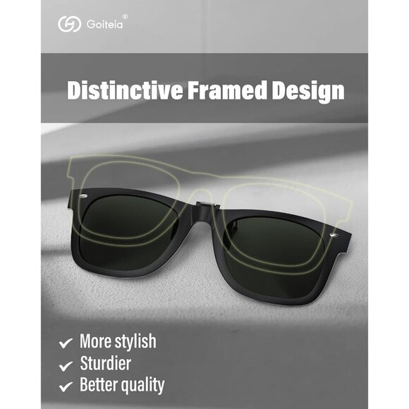 Clip On Sunglasses Women Men Polarized UV400 Concel Glasses Retro Style main image 6